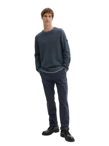 TOM TAILOR Herren Chino Hose - Stretch Twill, Sky Captain Blue, 30/34 - Wanderhose aus Stretch Twill für optimalen Tragekomfort und Bewegungsfreiheit, ideal für Büro und Freizeit. Regular Fit mit praktischen Taschen und Gürtelschlaufen.