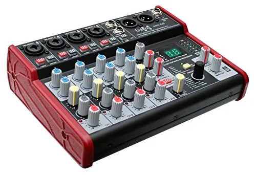 E-Lektron AIM-68 6-Kanal Streaming Audio-Mixer - Professionelles Mischpult mit USB-Interface und 24-Bit DSP-Effekt-Prozessor für hochwertige Live-Streaming und Aufnahmen, ideal für DJs und Podcaster.