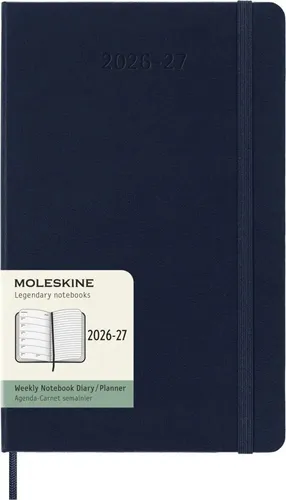 Moleskine 18 Monate Wochen Notizkalender 2026/2027, L/A5 - Praktischer Wochenkalender für 18 Monate, perfekt zum Planen und Organisieren. Mit 208 Seiten bietet er ausreichend Platz für Notizen und Termine.