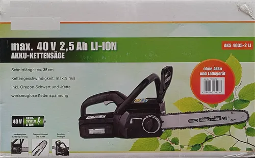 V Akku-Kettensäge AKS 4035-2 Li Motorsäge Li-Ion ohne Akku Ladegerät OVP 40