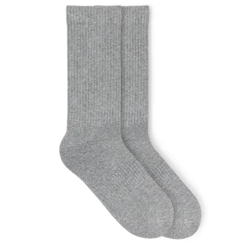von Jungfeld - 1 Paar Classic Socken für Damen & Herren Gr. 43-46 - Hochwertige Socken aus Bio-Baumwolle in HeatherGrey
