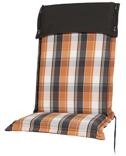 Sun Garden Hochlehnerauflage Hochlehner Georgia 90823-450 orange-weiß-anthrazit kariert 119x53x8 cm, (1 St)
