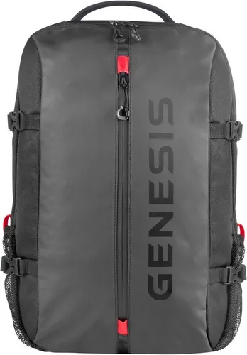 Genesis Notebook-Rucksack PALLAD 410 schwarz (15,6) - Praktischer Notebook-Rucksack für Laptops bis 15,6 Zoll, ausgestattet mit Reißverschluss-Innentaschen und mehreren Fächern für optimale Organisation.