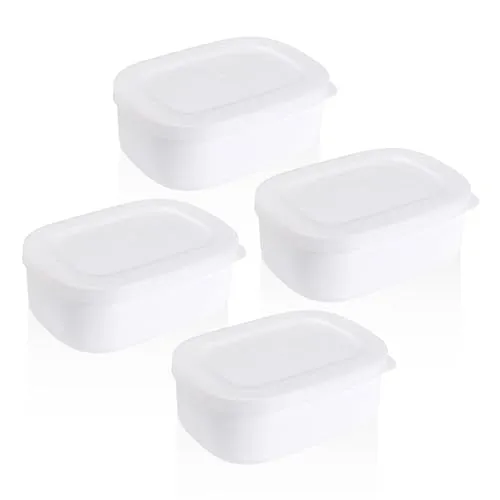 ZBHDEYG 4-Teilige Gefrierbox - Kunststoffbehälter Mit Deckel, Kleiner Vorratsbehälter für Lebensmittel, Miniglas, Mahlzeit-Box, Gefrierbehälter