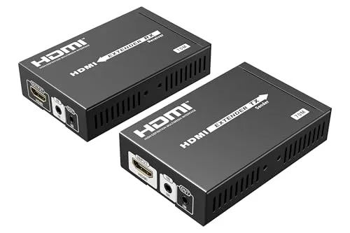 PremiumCord 4K HDMI Extender bis zu 70m über Patchkabel Cat5e / Cat6, HDBaseT, Metallgehäuse, Kompatibel mit 4K 2160p UHD, Full HD 1080p, 3D, Dolby-True HD