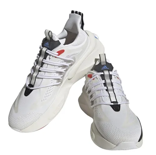 adidas Herren Alphaboost V1 Sneaker - FTWR White Blue Fusion Bright Red, 40 2/3 EU - Laufschuhe mit innovativer Boost-Dämpfung für maximalen Komfort und Energie-Rückgabe beim Laufen.