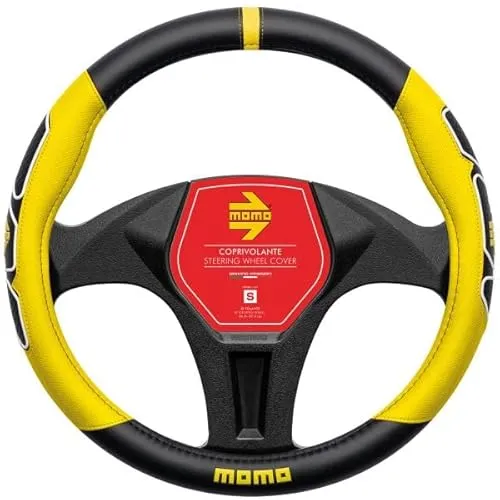 Momo Refial Lenkradbezug Fun schwarz/gelb 38-39 cm