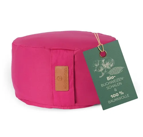 DoYourYoga Yoga-Kissen Vishnu - Bio-Buchweizenschalen, rund 30x30x15 cm, Pink - Sportmatten - Ideal für Meditation und Entspannung, gefüllt mit leichten Bio-Buchweizenschalen für optimalen Komfort und Unterstützung.