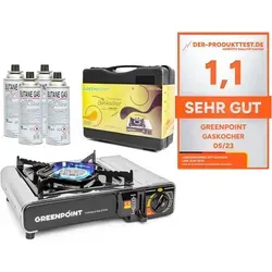 Greenpoint Gaskocher und Gaskocher mit Kartusche / Campingkocher mit gaskartusche, (Gaskocher), Edelstahl