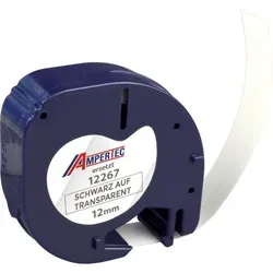 Label Band kompatibel zu Dymo 12267 (S0721530) schwarz auf transparent 12mm x 4m