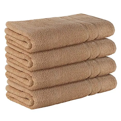StickandShine Premium Saunatuch Set 4er Frottee 80x200 cm HELLBRAUN