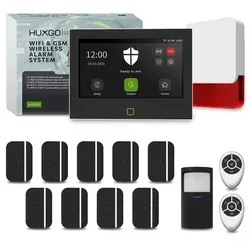 HUXGO HXA700 Black Edition WLAN GSM 4G Alarmanlage mit 10 Sensoren