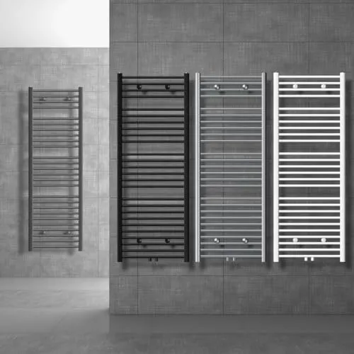 ECD Germany Badheizkörper 300 x 1400 mm - Weiß - Handtuchwärmer - Heizkörper und Handtuchwärmer in einem, sorgt für wohlige Wärme und trockene Handtücher. Mit hochwertiger Verarbeitung und inklusive Montagematerial für einfache Installation.