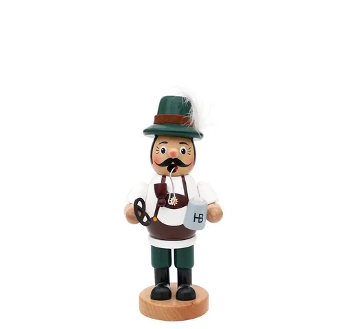 Dekohelden24 Lustiger Bayer Räuchermann mit Brezel und Bier von Dekohelden24