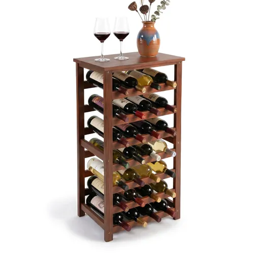 Relaxdays Weinregal aus Walnussholz für 24 Flaschen - Elegantes Weinregal aus robustem Walnussholz mit Platz für 24 Flaschen. Ideal zur stilvollen Präsentation Deiner Lieblingsweine und zur fachgerechten Lagerung, damit die Korken nicht austrocknen. Perfekt für Wohnzimmer oder Küche.
