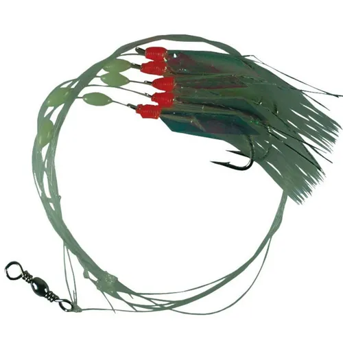 Dieter Eisele Makrelensystem mit 5 Haken 2/0 120cm 0,50mm, Makrelenvorfach