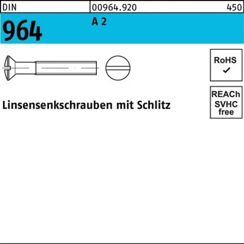 200er PACK(Stk)  000964920009040020 Linsensenkschraube DIN 964 Schlitz M 4 x 20