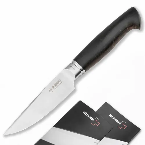 Böker Magnum Collection 2024 Sammlermesser - Taschenmesser mit rostbeständiger Droppointklinge, inklusive Lederscheide. Ideal für Sammler und Jäger mit einer Gesamtlänge von 23 cm und einem eleganten Griff aus Riegelahorn.