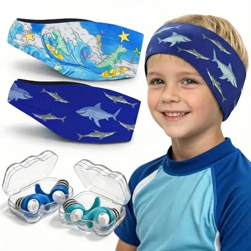 YUHENGLE Schwimmen Stirnband für Kinder mit Ohrstöpseln