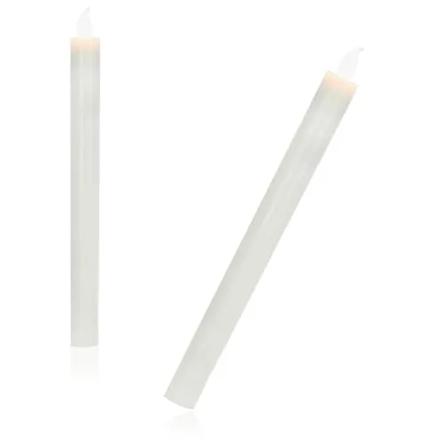 COM-FOUR® 2x LED Kerze 25 cm - Weihnachtskerzen kabellos, batteriebetrieben - Echtwachskerze - Weihnachtsbeleuchtung - Leuchter-Kerzen elektrisch (Weiß - 25cm)