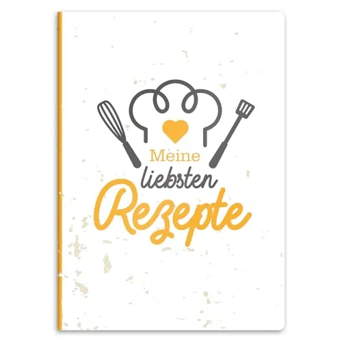 itenga Sichtbuchmappe für Rezepte - Rezeptmappe Rezeptordner mit Motiv A4 Kunststoff 20 Hüllen / 40 Seiten (Motiv Kochmütze)