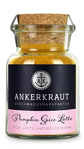Ankerkraut Pumpkin Spice Latte, Heißgetränk mit Kaffe und Milch, Gewürz mit Zimt und Nelke, 95 g im Korkenglas