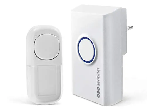 SCS Sentinel - CSF0092 - Kabelloser Türgong ohne Batterie - Türklingel mit Einer Reichweite von 80 m im freien Feld - Akustisches und Leuchtendes Signal - IP55 - OneBell 80 Eco
