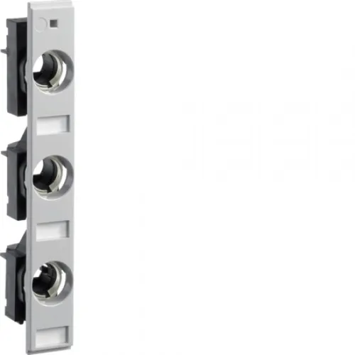 Hager L063L D02 Reitersicherungsunterteil, 3X63A - Sonstige Elektroinstallationsartikel mit 3-poliger Verbindung, ideal für Sammelschienensysteme und hohe Stromstärken bis 63 A. Mit integrierter Beschriftungsmöglichkeit und Normenkonformität.