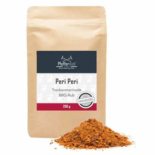 Peri Peri BBQ Rub | Premium Grillgewürz, Trockenmarinade | perfekt für Spare Ribs und Geflügel | scharf & aromatisch | 250g - Pfefferdieb®