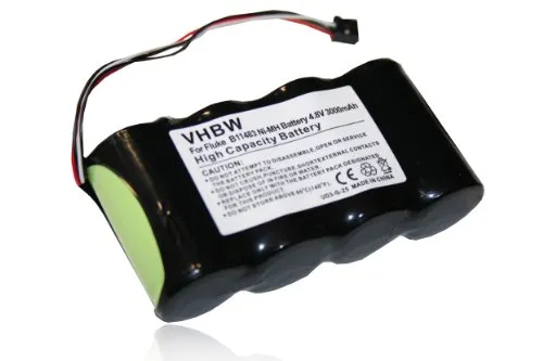 vhbw Akku kompatibel mit Fluke 125 003S, 43B, 43, 120, 125 Messgerät (3000mAh, 4,8V, NiMH)