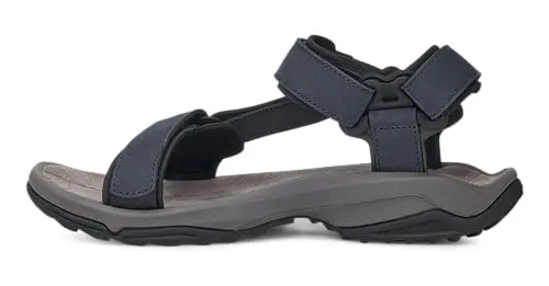 Teva Terra Fi Lite Leather - Herren Outdoorsandalen in total eclipse, Größe 42 - Wanderschuhe aus weichem Wildleder mit verstellbaren Klettverschlüssen und vorgeformtem Fußbett für optimalen Komfort bei Outdoor-Aktivitäten.