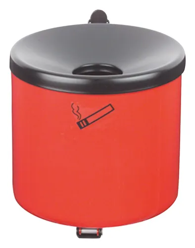 TKG Rondo senior Wandaschenbecher rot - Robuster Wandaschenbecher für den Außenbereich, flammhemmend und mit 2,4 l Volumen. Ideal für saubere Eingangsbereiche und einfache Entleerung dank Kipp-Vorrichtung.