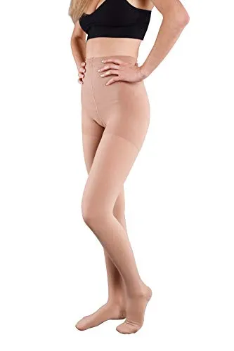 Kurze Kompressionsstrumpfhose AT, Stützstrumpfhose, IG kurz, Kl. 3, Geschlossene Spitze (1, Schwarz)