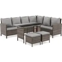 SVITA Gartenlounge-Set MADISON, 2-tlg. Lounge mit Tisch - Gartenmöbelset aus wetterbeständigem Polyrattan, inkl. abnehmbarer Kissenbezüge für einfachen Pflege. Ideal für entspannte Stunden im Freien.
