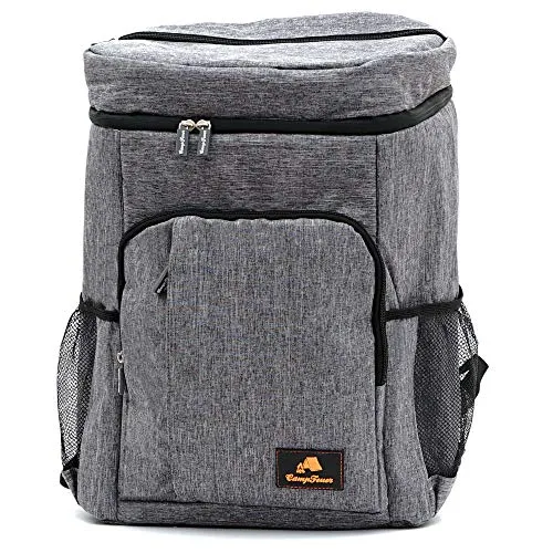 CampFeuer Kühlrucksack 20L | grau | Isolierte Kühltasche für BBQ, Camping und Strand - Kühltaschen & -boxen mit 20L Fassungsvermögen, ideal für Outdoor-Aktivitäten. Strapazierfähiges, schmutzabweisendes Material und wasserdichtes PEVA-Innenfutter sorgen für optimale Kühlung und einfachen Transport.