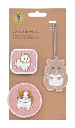 LÄSSIG Anhänger und Patches Set (3 Stk.) mit Druckknopf/School Patches Set Cuddly Pet