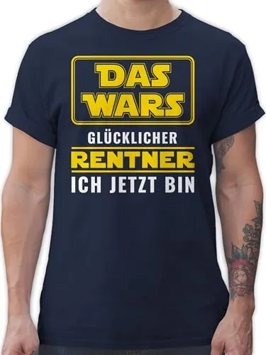 T-Shirt Herren - Rentner - Das Wars Rente - L - Navy Blau - Tshirt Ruhestand+Geschenk Ruhestand Rentner ich jetzt Bin t Shirts männer Geschenk abschiedsgeschenk Renter gehen Tshirts sprüche spaß