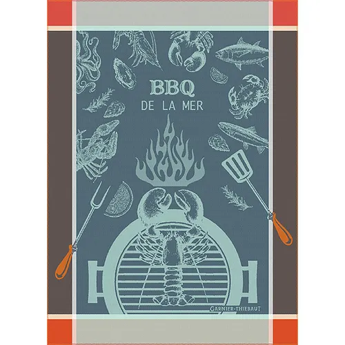 GARNIER-THIEBAUT Geschirrtuch BBQ DE LA MER 56 x 77 cm 100% Baumwolle