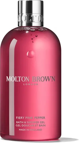 Molton Brown Fiery Pink Pepper Bath & Shower Gel 300 ml - Dusch- & Badeartikel mit luxuriöser Pflege und einem sinnlichen, holzigen Duft, der lange anhält. Ideal für ein entspannendes Schaumbad oder erfrischende Dusche.