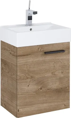 VBChome Badmöbel Set 45 cm Weiß Waschbecken mit Hängeschrank Badezimmerschrank mit Waschbecken Unterschrank Waschtisch 1-Türen Soft-Close Modern