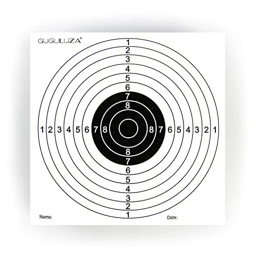 GUGULUZA Packung mit 100 Zielscheiben 14x14cm für Luftgewehr - Ziele & Zubehör, hochwertige 14x14 cm Zielscheiben aus 250gsm Karton für präzises Schießtraining mit Luftgewehr oder Luftpistole.