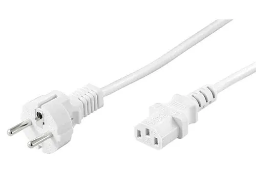 goobay Kaltgeräte Anschlusskabel, 1,5 m, Weiß