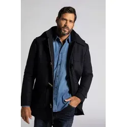 JP 1880 Herren Jacke, navy, 5XL - Funktionsjacke aus hochwertiger Wollqualität bis 8 XL, wasserabweisend mit abknöpfbarer Kapuze und stilvollen Metallzippers für optimalen Komfort.