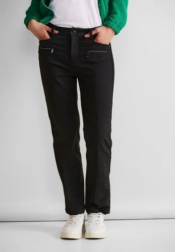 STREET ONE Stoffhose in Unifarbe in schwarz von Street One