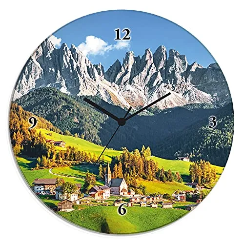 ARTLAND Wanddeko Wanduhr Ø 30 cm in grün von ARTland
