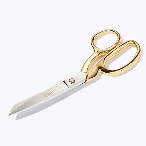 Prym Schneiderschere Gold Edition 20 cm - Hochwertige Schere mit Mikroverzahnung für präzise Schnitte, ideal für Schneider und Bastler. Die goldfarbigen Stahlgriffe sind heissgeschmiedet und handgeschärft.