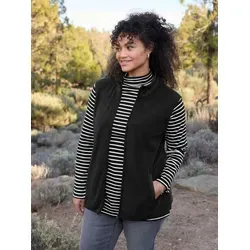 Sheego Fleeceweste Fleece-Weste Länge ca. 70 cm schwarz 46 EU