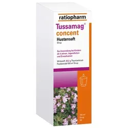 Tussamag Concent Hustensaft 30,2 G/100 Ml Sirup - Arzneimittel mit natürlichem Thymiankraut-Extrakt, fördert das Abhusten und wirkt krampflösend – ideal bei Husten für die ganze Familie.