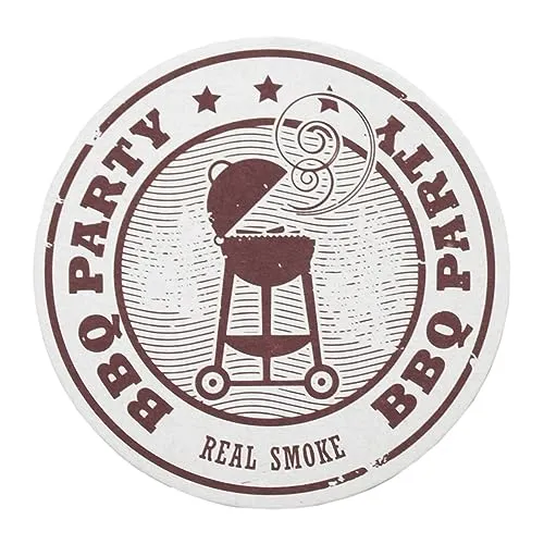 Sovie HORECA Bierdeckel aus Filzpappe BBQ Barbeque Party Real Smoke - Ø 10,7 cm - 100 STK. - Ideal für Gastronomie, Events, Sommerfest, Gartenparty, Private Feiern