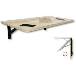 KDR Wandklapptisch 70x40 cm – Platzsparender Schreibtisch für Wandmontage (Eiche) - Vielseitig einsetzbarer Klapptisch für Küche und Büro. Mit kratzfester Tischplatte und robuster Konstruktion bis 40 kg Tragfähigkeit. Ideal als Esstisch, Bartisch oder Arbeitsplatz. Einfache Montage garantiert!